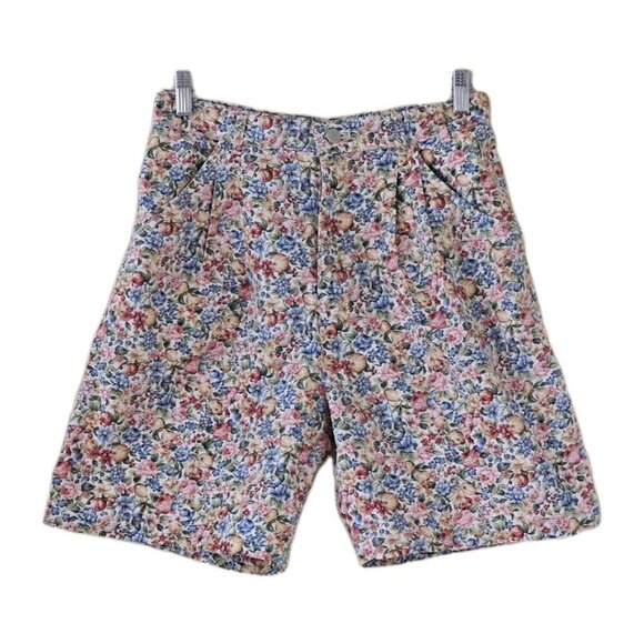 Willowbend Shorts Womens 12 Floral Cotton Twill Pockets Retro Boho USA Made Vtg - Picture 14 of 15